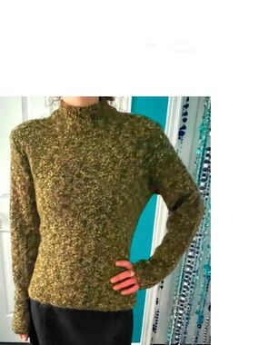Multi greens knit-mohair:manmade mix- very long sleeves-4 seasons comfy sweater